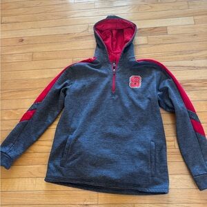 NC State Gray and Red Hooded Sweatshirt Size Large
